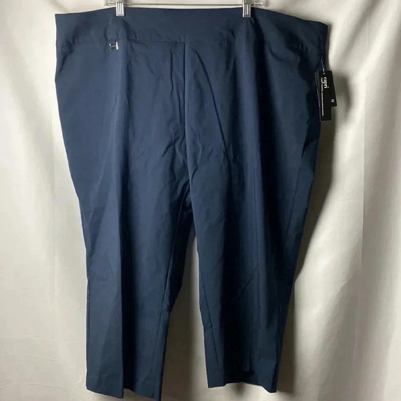 NWT ALFANI WOMEN TUMMY CONTROL CAPRI PANT NAVY BLUE WOMENS PLUS SIZE 28W - Picture 3 of 14